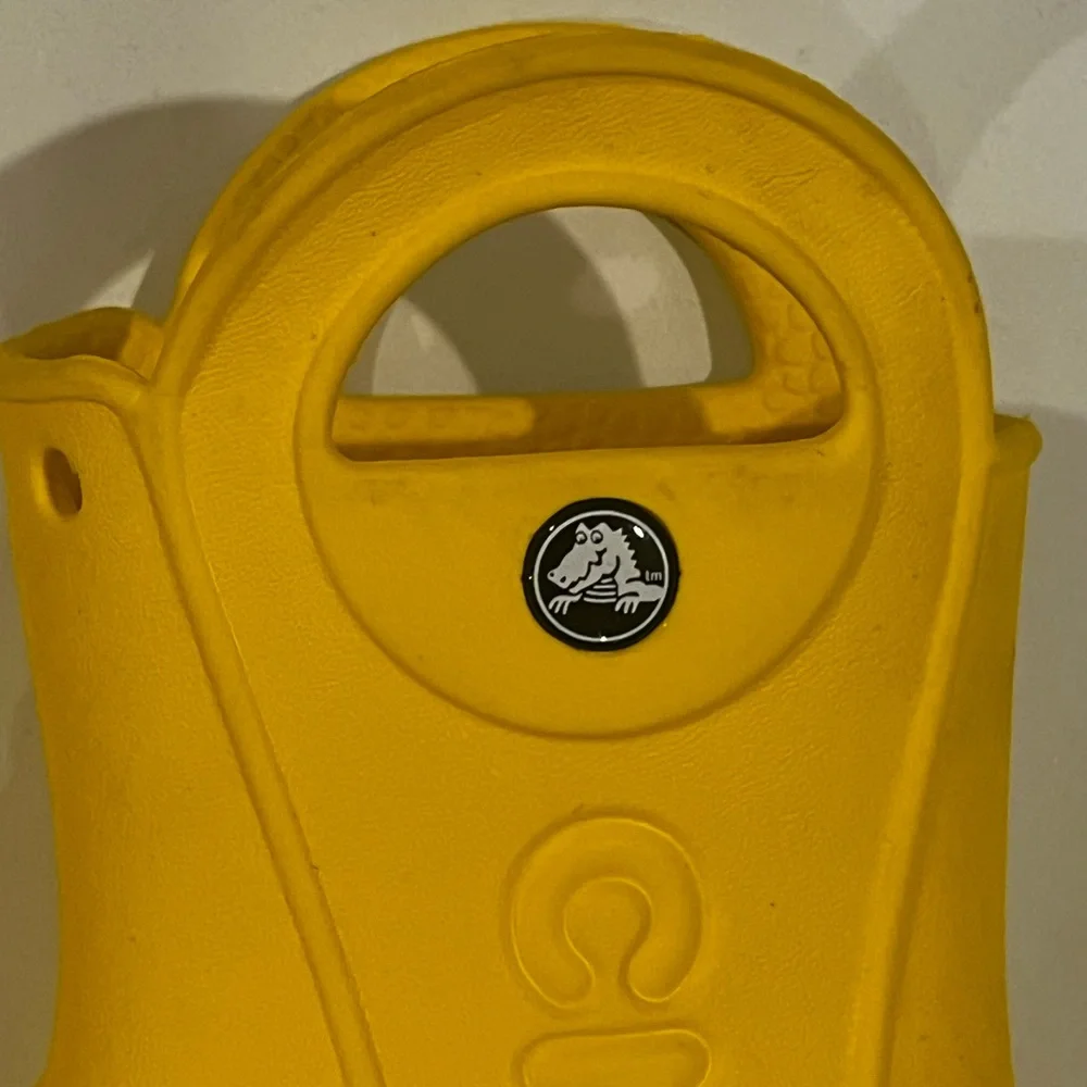 CROCS Toddler Handle It Rain Boots - size 7 - style 12803 Yellow